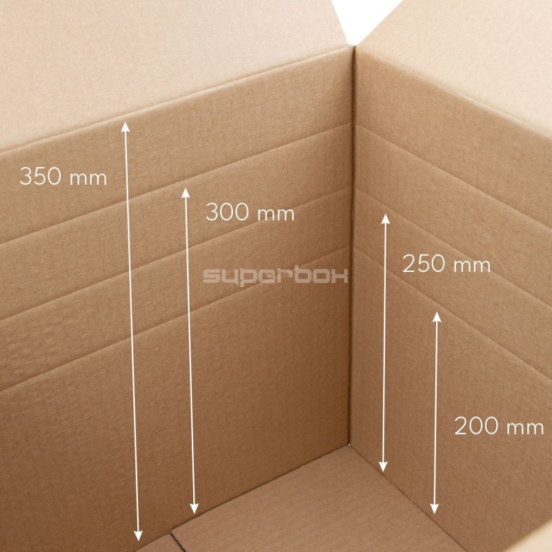 Vierstufig höhenverstellbare quadratische Transportbox