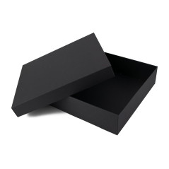 Große schwarze quadratische Geschenkbox Höhe 8,5 cm
