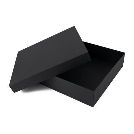 Große schwarze quadratische Geschenkbox Höhe 8,5 cm