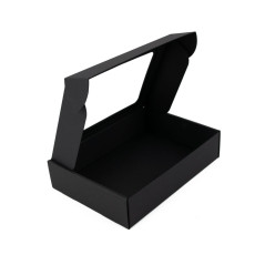 Schwarze Schnellverschluss-Box, 5 cm hoch, mit PVC-Fenster