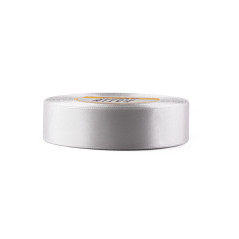 White satin ribbon – glossy, 25 mm wide, 32 m roll