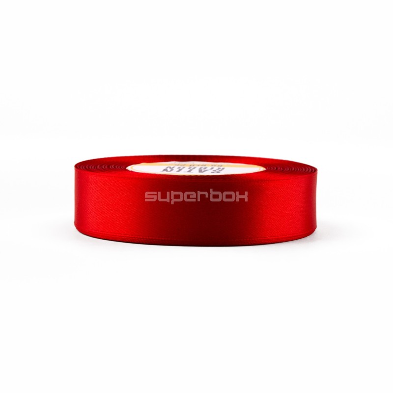 Klassisches rotes Satinband | 25 mm x 32 m | Superbox