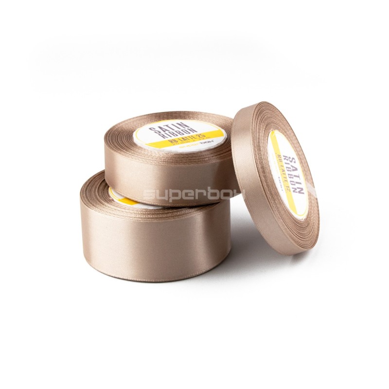 Elegantes Latte-Satinband, 25 mm Breite