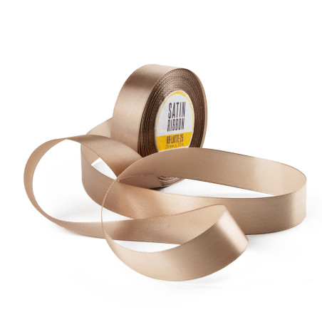 Elegantes Latte-Satinband, 25 mm Breite