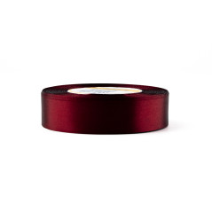 Burgundy satin ribbon – glossy, 25 mm wide, 32 m roll