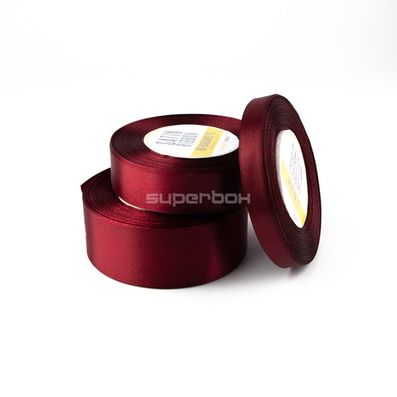 Luxuriöses bordeauxrotes Satinband, 25 mm Breite