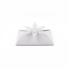 Weiße Karten-Umschlag mit Schneeflocken | 150x110 mm | Superbox