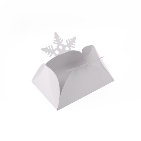 Weiße Weihnachtskartenumschlag mit Schneeflocke