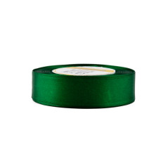 Dark green satin ribbon – glossy, 25 mm wide, 32 m roll