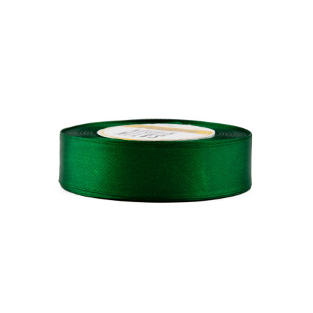 Dark green satin ribbon – glossy, 25 mm wide, 32 m roll