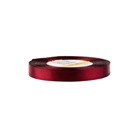 Plum satin ribbon – glossy, 12 mm wide, 32 m roll