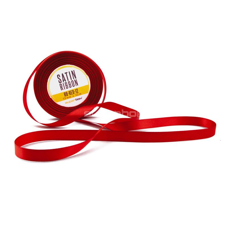 Dünnes rotes Satinband, 12 mm Breite