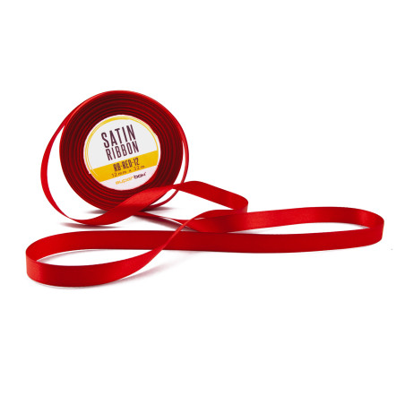 Dünnes rotes Satinband, 12 mm Breite