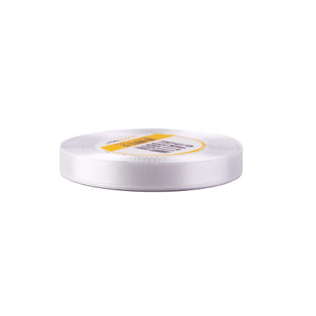 Subtiles weißes Satinband | 12 mm x 32 m | Superbox