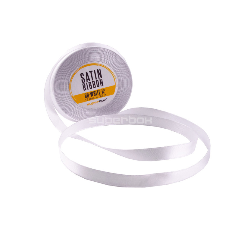 Zartes weißes Satinband, 12 mm Breite