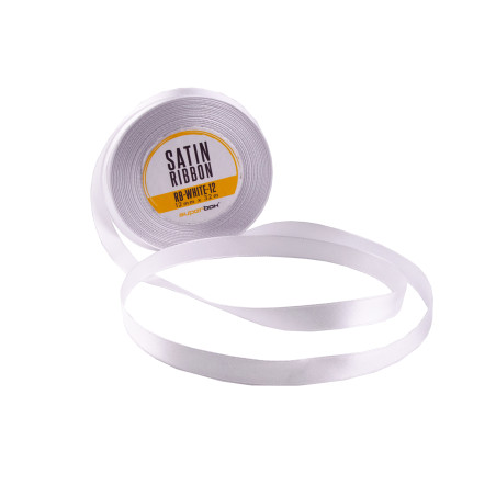 Zartes weißes Satinband, 12 mm Breite