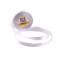 White satin ribbon – glossy, 12 mm wide, 32 m roll
