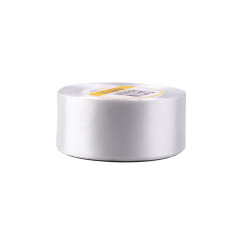 White satin ribbon – glossy, 38 mm wide, 32 m roll