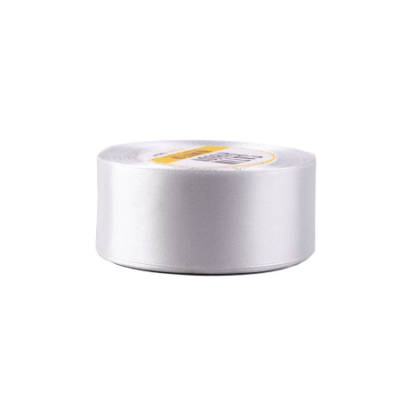 White satin ribbon – glossy, 38 mm wide, 32 m roll