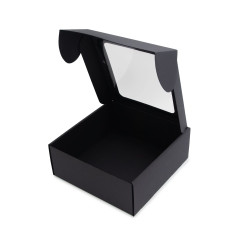 Schwarze Box mit PVC-Fenster zum Verpacken von Sauce-Gläsern