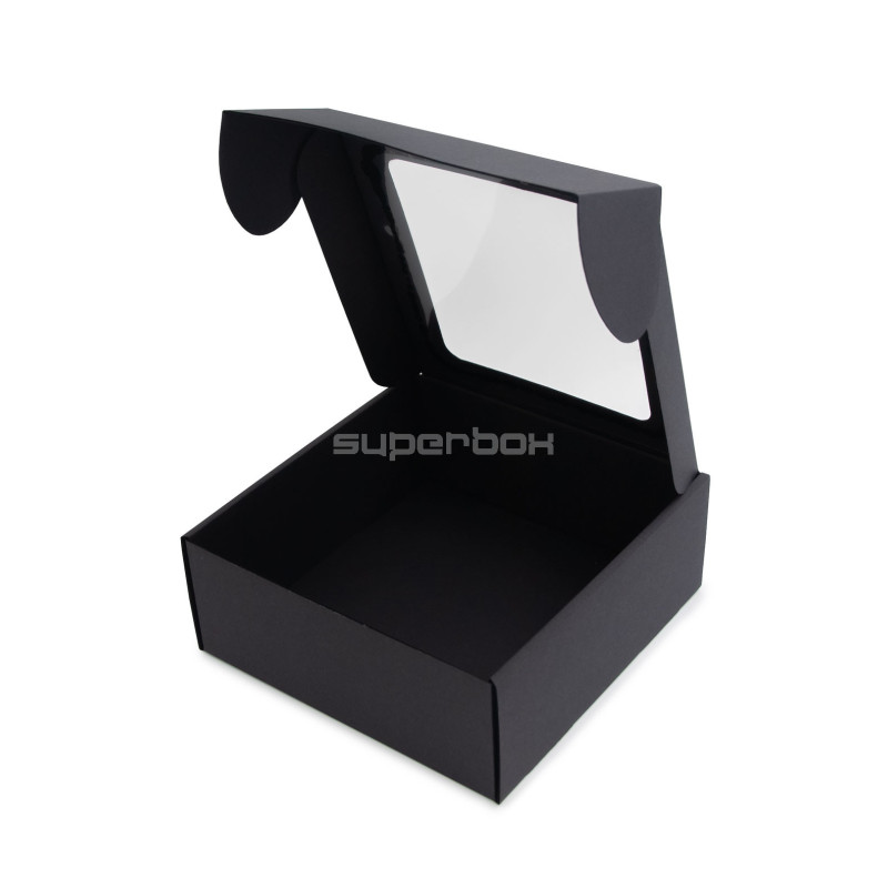 Schwarze Box mit PVC-Fenster zum Verpacken von Sauce-Gläsern