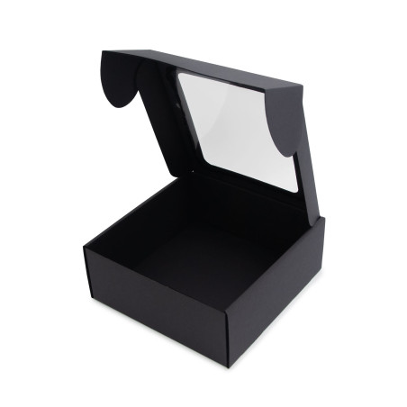 Schwarze Box mit PVC-Fenster zum Verpacken von Sauce-Gläsern