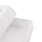 Weiße Große Quadratische Box mit PVC-Fenster | 300x300x150 mm
