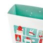 Christmas gift box with a pull-out drawer and festive illustrations - side view