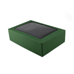 Grüne A4-Box mit Fenster | 305x215x85 mm | Superbox
