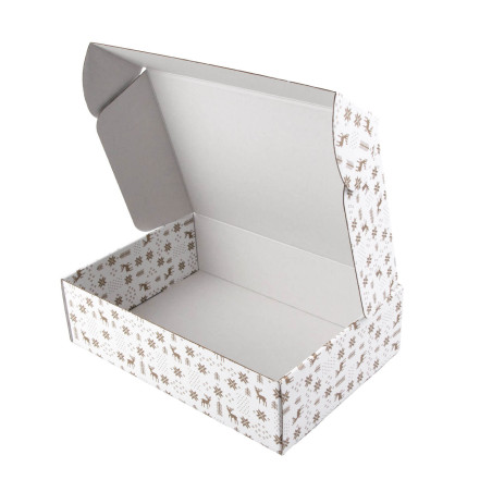 Weiße A4-Geschenkbox mit Wintermotiven