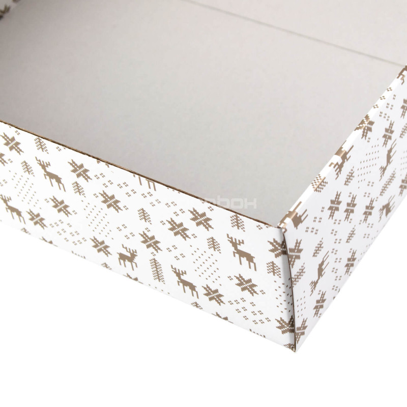 Weiße A4-Geschenkbox mit Wintermotiven