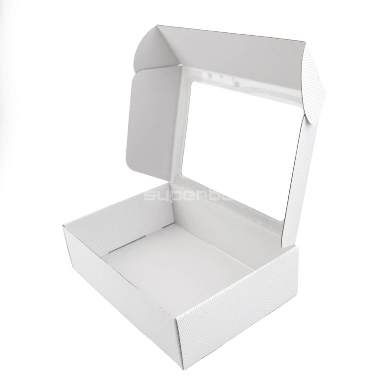 Weiße A4-PREMIUM-Geschenkbox mit goldenen Linien