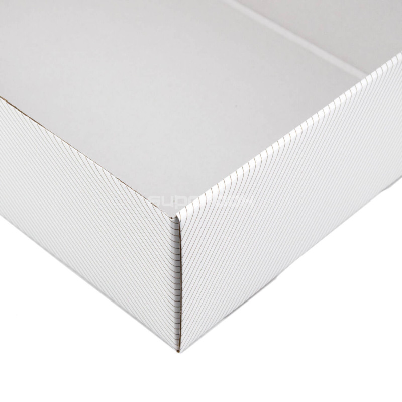 Weiße A4-PREMIUM-Geschenkbox mit goldenen Linien