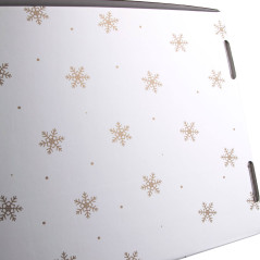 Weiße Geschenkbox mit Goldschneeflocken | 305x215x85 mm | Superbox
