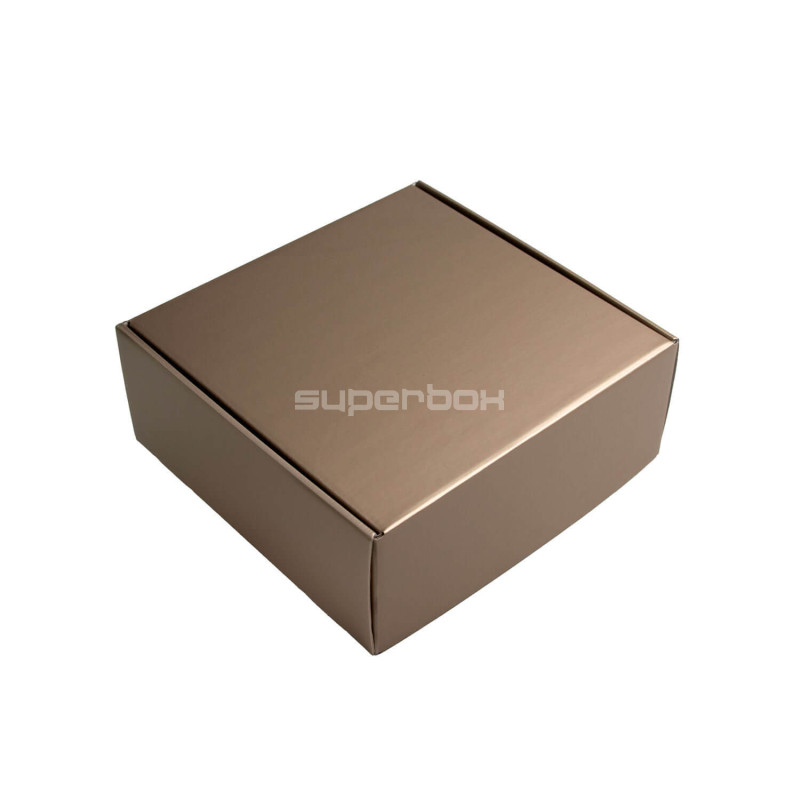 Goldene kleine Geschenkbox für Kosmetik | 220x220x90 mm