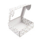 White Square Gift Box with Christmas Design | 220x220x90 mm | Superbox