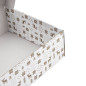 Weiße Quadratische Geschenkbox mit Weihnachtsdesign | 220x220x90 mm