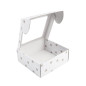 Weiße Quadratische Geschenkbox mit Schneeflocken | 220x220x90 mm