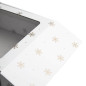 Weiße Quadratische Geschenkbox mit Schneeflocken | 220x220x90 mm