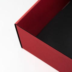 Rote Geschenkbox mit Fenster für Flasche | 340x195x85 mm | Superbox