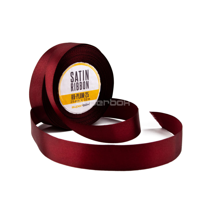 Üppiges pflaumenfarbenes Satinband, 25 mm Breite