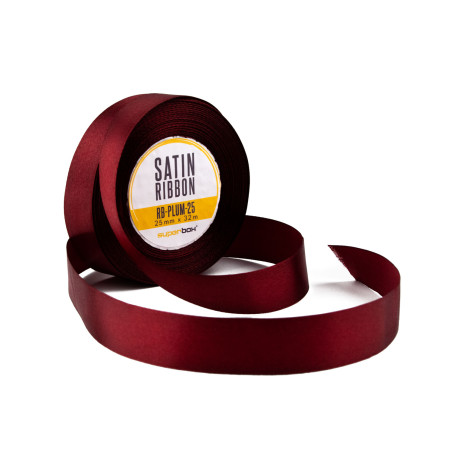 Üppiges pflaumenfarbenes Satinband, 25 mm Breite