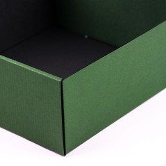 Grüne Große Quadratische Geschenkbox mit Fenster | 220x220x90 mm