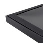 Schwarze quadratische Box mit Fenster, niedrige Höhe | 250x250x30 mm