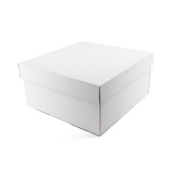 Große Weiße Quadratische Box mit Deckel | 300x300x150 mm | Superbox
