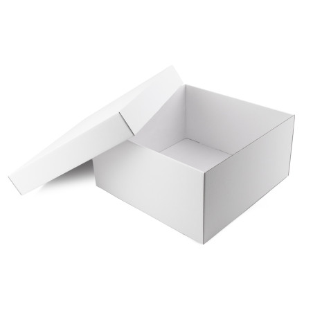 Große weiße quadratische Box mit Deckel