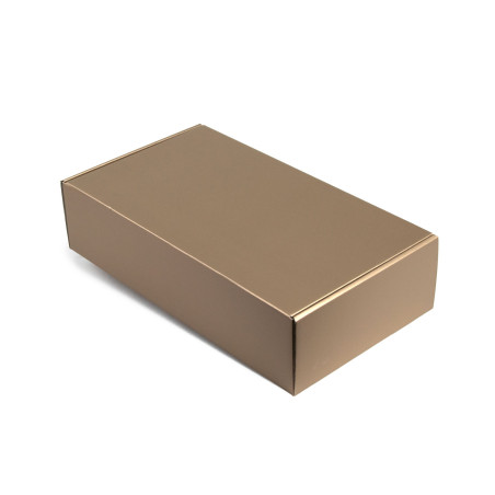 Gedämpfte Gold-Geschenkbox für Flaschen | 340x195x85 mm | Superbox