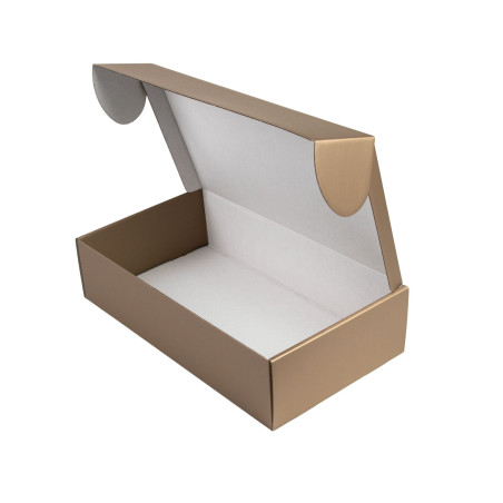 Dezent goldene Geschenkbox für Flasche