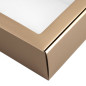 Gedämpfte Gold-Geschenkbox mit Klarem Fenster | 340x195x85 mm