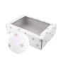 Weiße Geschenkbox mit Goldschneeflocken | 305x215x85 mm | Superbox Weiße Geschenkbox mit Goldschneeflocken | 305x215x85 mm | Superbox